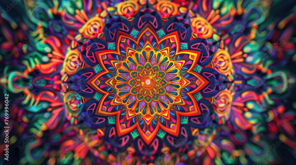 Vibrant Mandala Energy Burst
