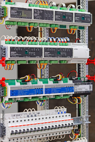 Electrical switchboard with automation and protection modules. © Нелик Дулатов