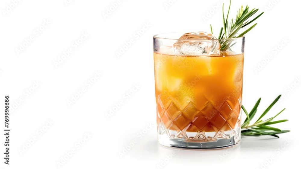 Cool alcoholic cocktail on a hot summer day. Isolated white background, Generative AI Cool alcoholic cocktail on a hot summer day. Isolated white background, Generative AI