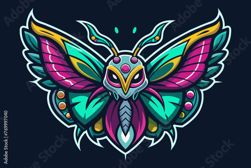 Butterfly Vector,  print ready vector t-shirt design, sticker dark black background