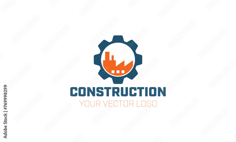 a blue logo for construction and design for construction. a blue logo for construction and design for construction.
