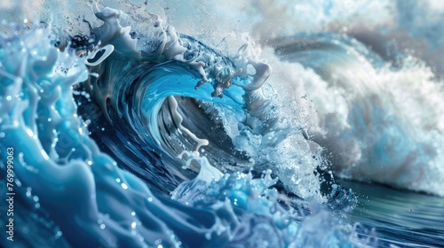 Colored blue  water wave Generative AI
Wet background