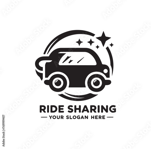 Ride Sharing Logo Design Vector Illustration Symbol Template Flat Style 