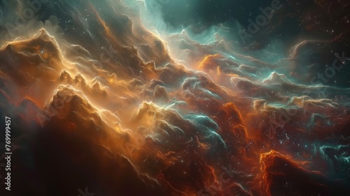 Majestic Nebula Illumination - Cosmic Artwork  Breathtaking Showcase of Celestial Beauty  Immortalizing the Enigmatic Splendor of the Cosmos