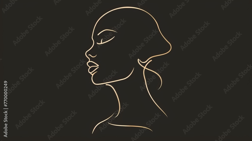 Eyes Closed, Head Turned to Side on Black Background Eyes Closed, Head Turned to Side on Black Background