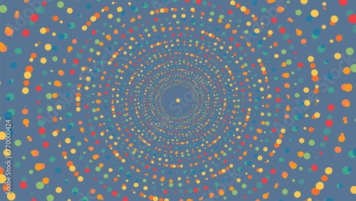 Abstract spiral wavy data cycle vortex style background. This creative design simple circle dotted urgency background can make your project more meaningful.