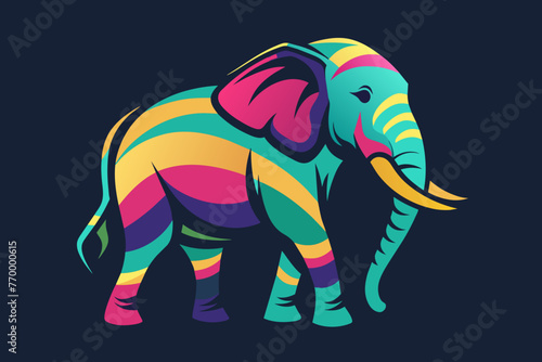 Wallpaper Mural Elephant Silhouette  print ready vector t-shirt design sticker Torontodigital.ca