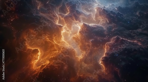 Majestic Nebula Illumination - Cosmic Artwork: Magnificent Presentation of Celestial Majesty, Transcending Boundaries with its Enthralling Depiction of Cosmic Wonders