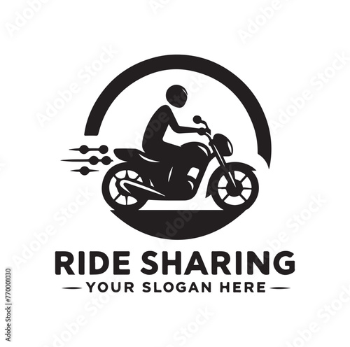 Ride Sharing Logo Design Vector Illustration Symbol Template Flat Style 