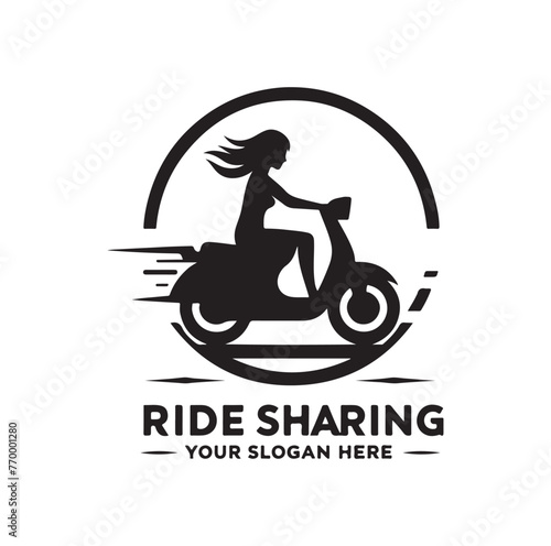 Ride Sharing Logo Design Vector Illustration Symbol Template Flat Style 