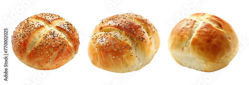 Variety of Bread Rolls Isolated on a Transparent Background