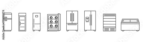 Obraz na płótnie Refrigerator, freezer icon. Collection of Freezer icons. Freezer cold, freezer icons. Stock vector w salonie