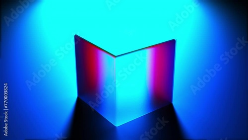 Abstract blue cube. Computer generated 3d render