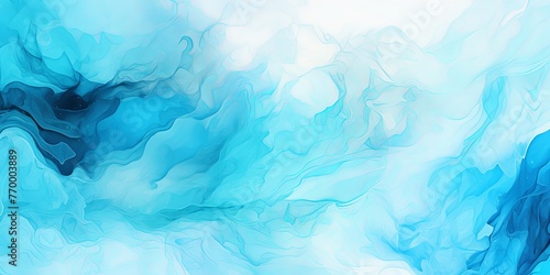 Cyan abstract watercolor stain background pattern