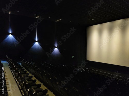 empty and dark modern cinema hall