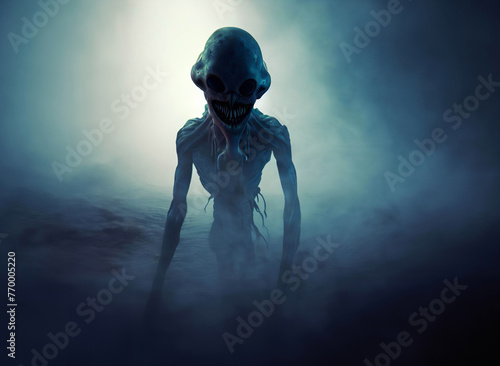 AI Generated image of a scary alien