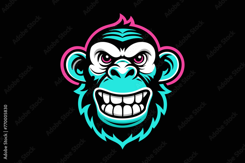 monkey print ready vector t-shirt design sticker monkey print ready vector t-shirt design sticker