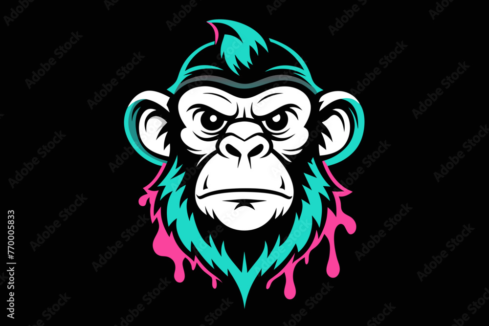 monkey print ready vector t-shirt design sticker