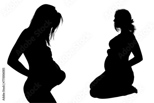 silueta, embarazada, prenatal, amor, gestacion, silueta, vector, embarazo, mujer, familia, ilustracion
