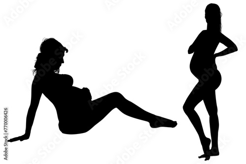 silueta, embarazada, prenatal, amor, gestacion, silueta, vector, embarazo, mujer, familia, ilustracion