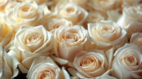 Close Up of White Roses