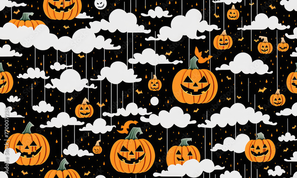 Halloween. Abstract seamless pattern. AI generated.	