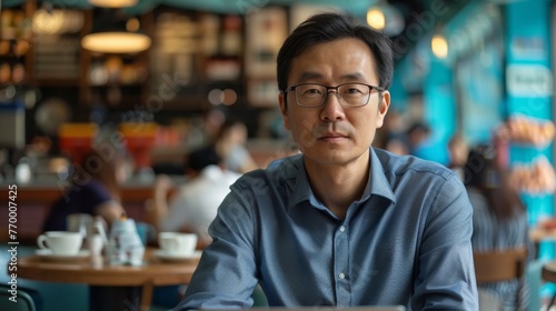 Man Working at Laptop