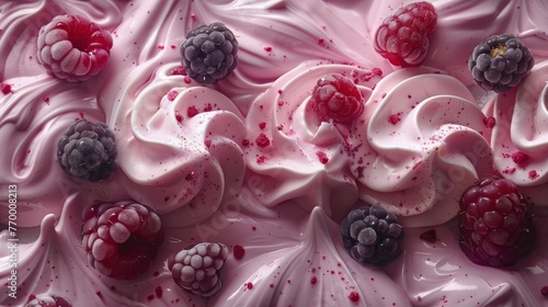 Close Up of Cupcake With Raspberries
