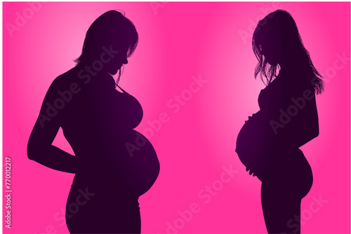 silueta, embarazada, prenatal, amor, gestacion, silueta, vector, embarazo, mujer, familia, ilustracion