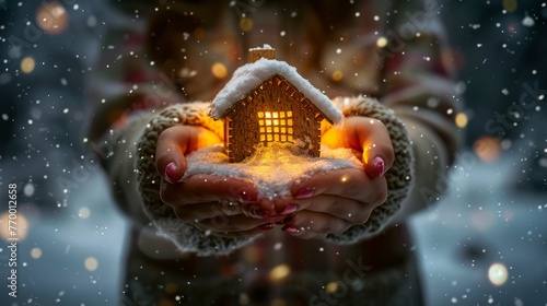 Person Holding Small House