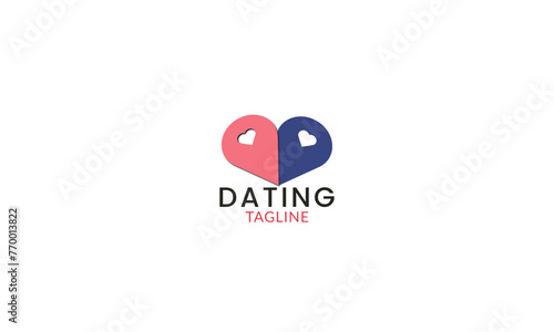 dating logo design vector with love symbol