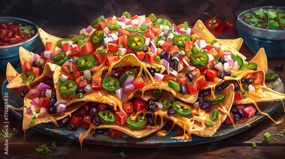 Platter of Nachos With Variety of Toppings