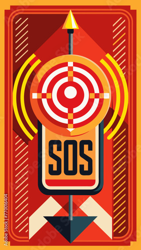 Vector SOS lettering on white background. SOS distress signal. Vector illustration. sos text design, simple design, bright colors
