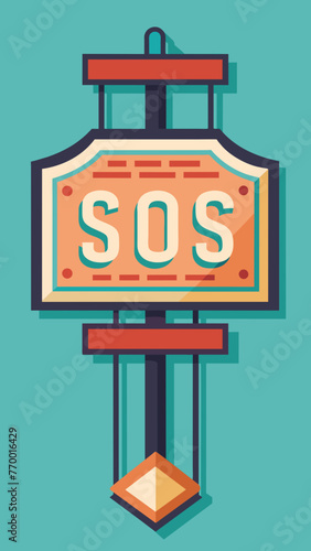 Vector SOS lettering on white background. SOS distress signal. Vector illustration. sos text design, simple design, bright colors