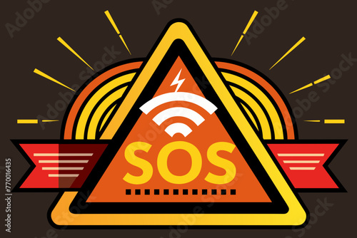 Vector SOS lettering on white background. SOS distress signal. Vector illustration. sos text design, simple design, bright colors
