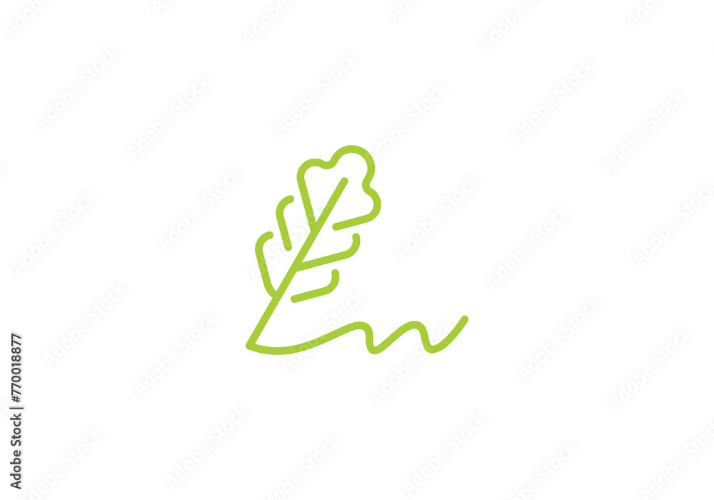 leaf oak signature logo. ink pen write symbol icon design leaf oak signature logo. ink pen write symbol icon design