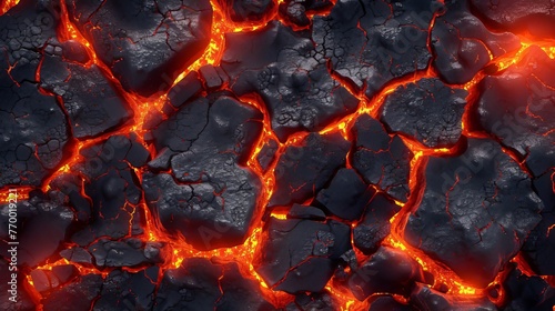 Close up view of lava flow