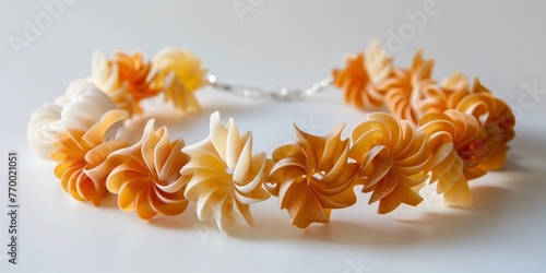 necklace made out of dry pasta 