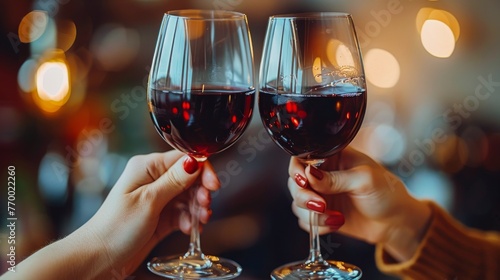 People Holding Up Wine Glasses