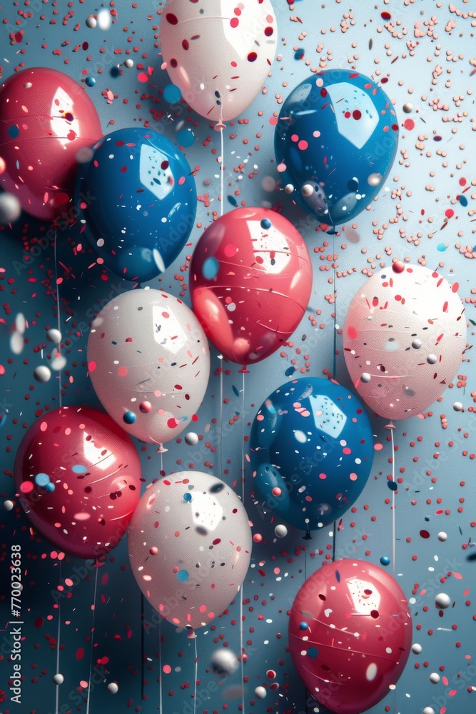 Colorful Balloons Covered in Confetti Colorful Balloons Covered in Confetti