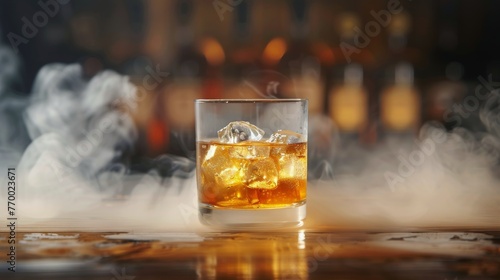 Glass of Ice on Table