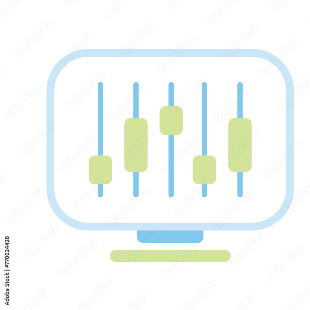 Candle Stick Bars On Computer Icon Candle Stick Bars On Computer Icon
