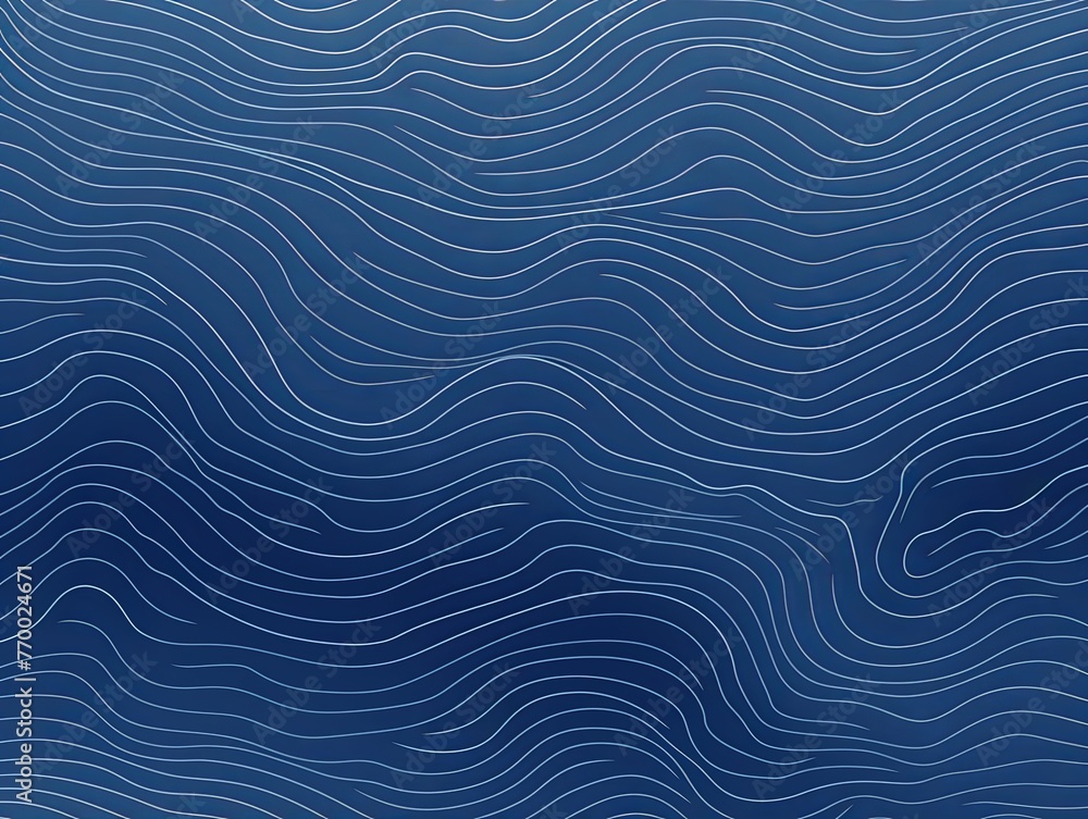 Indigo topographic line contour map seamless pattern background with copy space