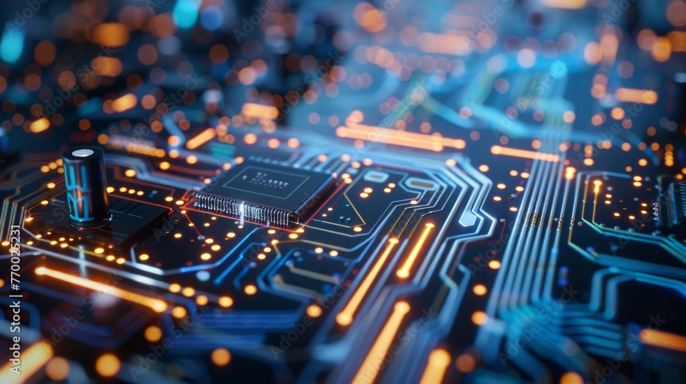 An electronic circuit board with complex connections