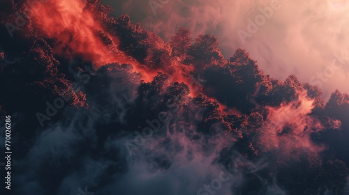 Fiery Red and Black Clouds in a Dynamic Sky photo