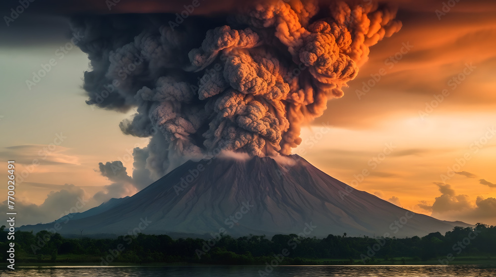 indonesia, a nascent world whose history begins with volcanic eruption, hellish background