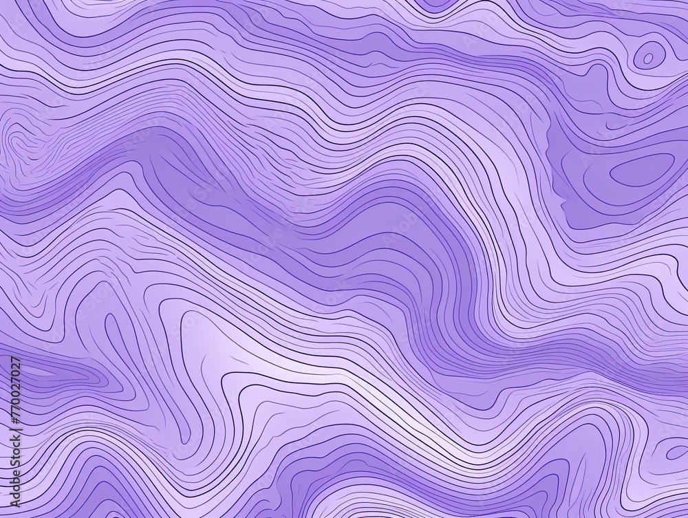Lavender topographic line contour map seamless pattern background with copy space