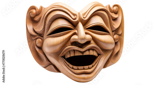 A mask adorned with a whimsical smile that exudes a playful and mischievous aura