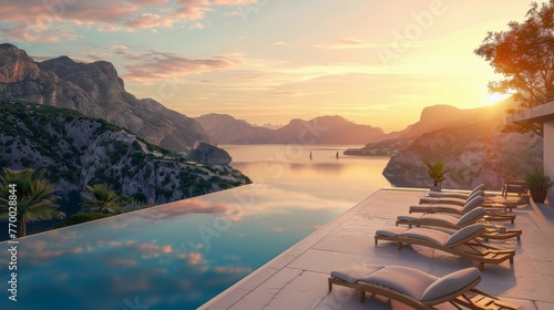 Large Swimming Pool by Tall Building