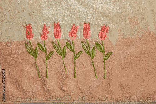 Vector illustration of cotton towel texture. Terry clothes background. Close-up.
